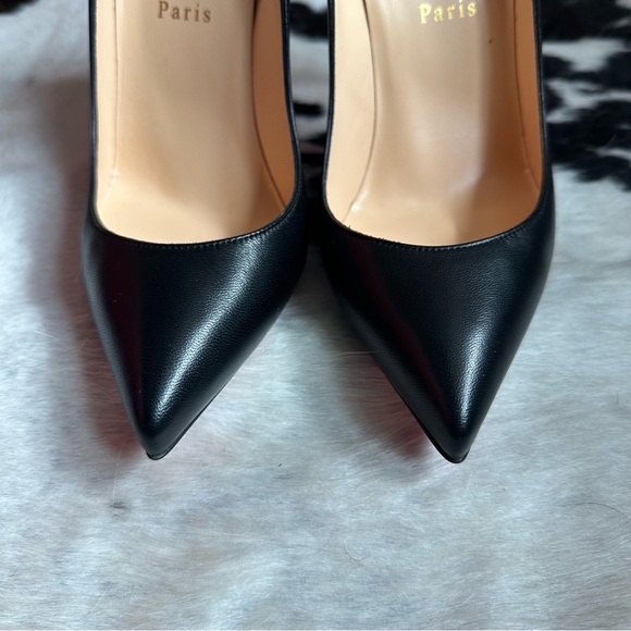 Christian Louboutin Black Leather Pigalle Follies 100mm Heels 39 - Picture 7 of 10